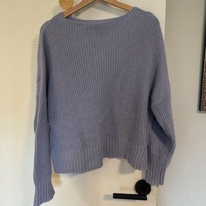 J. Crew Soft Lavender Funnel Neck Knit Sweater